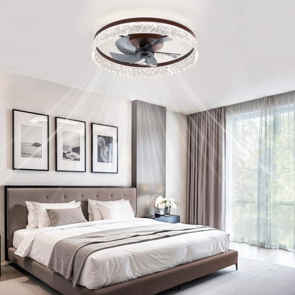 20" Modern Ceiling Fans with Lights and Remote, Dimmable Low Profile Ceiling Fan - Image 65