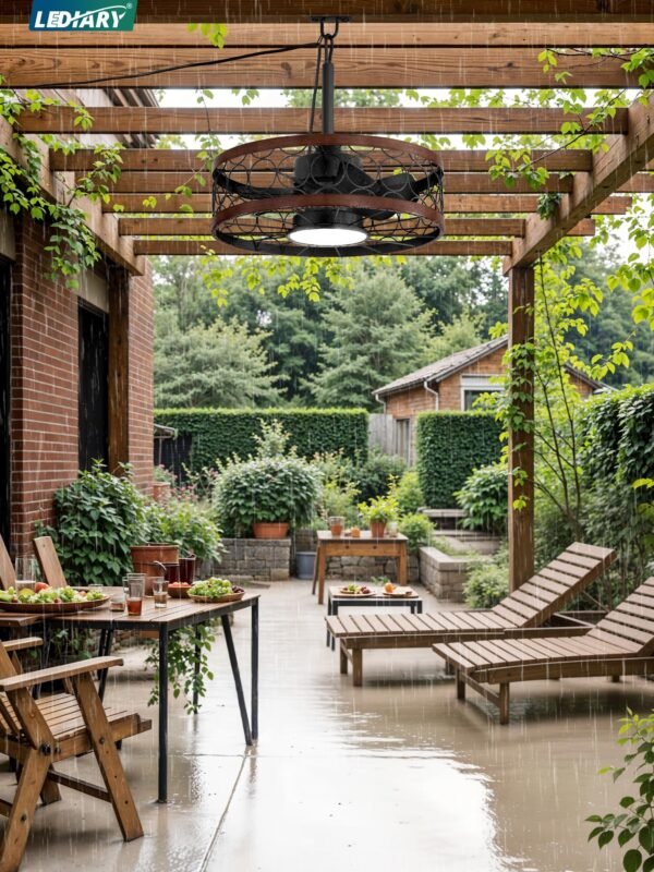 Outdoor Ceiling Fan with Light and Remote,Waterproof Gazebo Fan with Hanging Hook,6 Speeds - Image 8