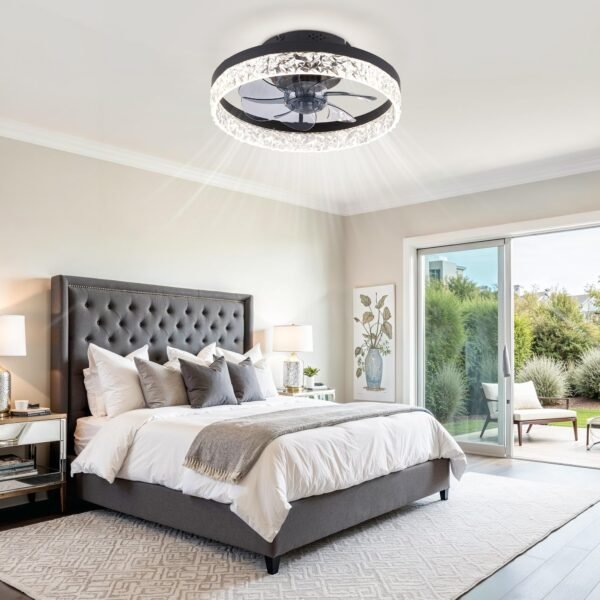 20" Modern Ceiling Fans with Lights and Remote, Dimmable Low Profile Ceiling Fan - Image 53