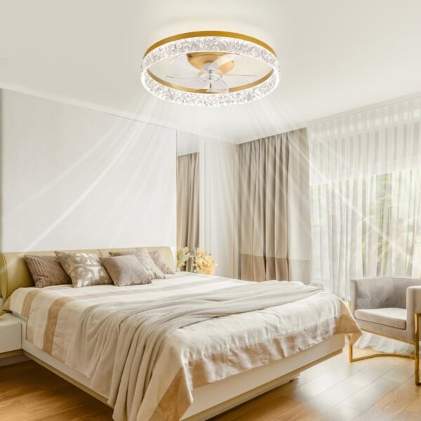 20" Modern Ceiling Fans with Lights and Remote, Dimmable Low Profile Ceiling Fan - Image 41
