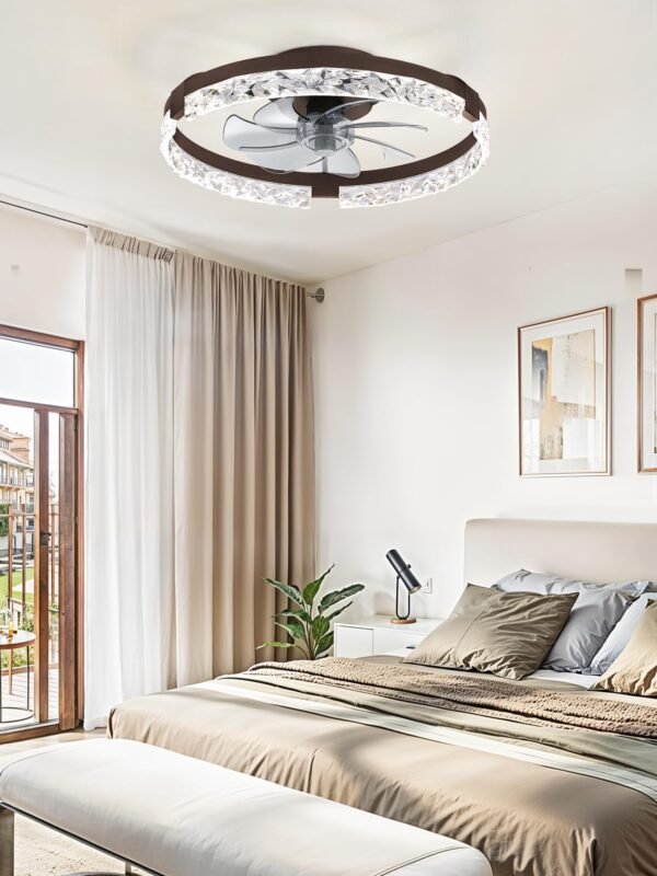 20 Inch Low Profile Ceiling Fans with Lights and Remote, Fandelier Ceiling Fan Flush Mount, 3000K-6000K Dimmable LED Fan Light - Image 14