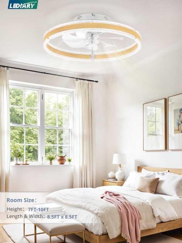 Ceiling Fans with Lights and Remote, 20'' Low Profile Ceiling Fan with Light, 3000-6000K Dimmable Fandelier Ceiling Fans - Image 8