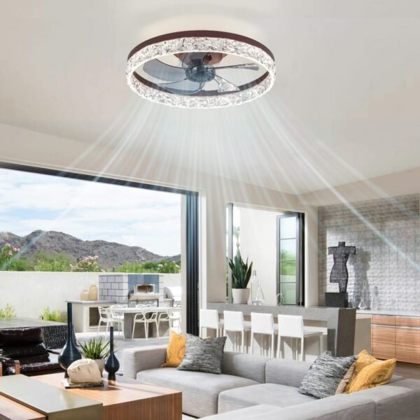 20" Modern Ceiling Fans with Lights and Remote, Dimmable Low Profile Ceiling Fan - Image 47