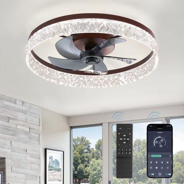 20" Modern Ceiling Fans with Lights and Remote, Dimmable Low Profile Ceiling Fan - Image 59