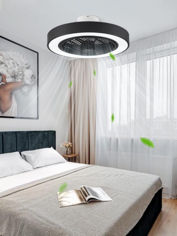 20 Inch Low Profile Ceiling Fan With Light, Led Bladeless Ceiling Fans - Image 56