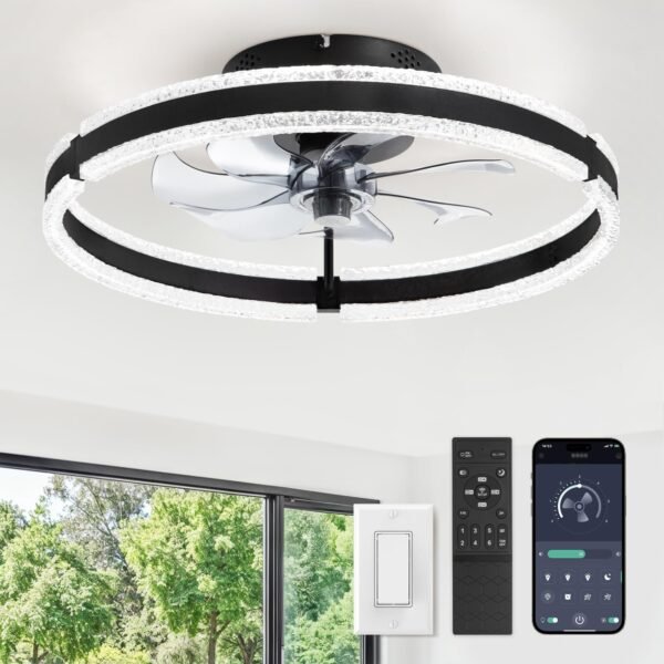 Ceiling Fans with Lights and Remote, 20'' Low Profile Ceiling Fan with Light, 3000-6000K Dimmable Fandelier Ceiling Fans - Image 17