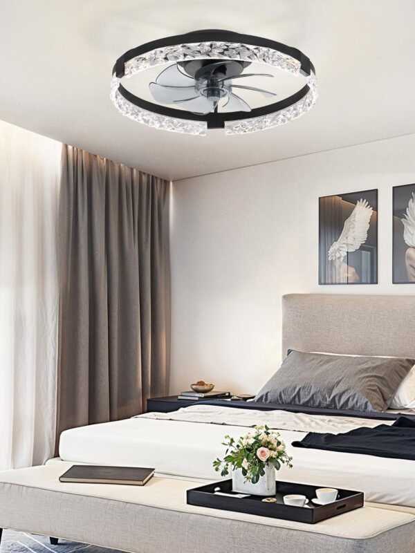 20 Inch Low Profile Ceiling Fans with Lights and Remote, Fandelier Ceiling Fan Flush Mount, 3000K-6000K Dimmable LED Fan Light - Image 44