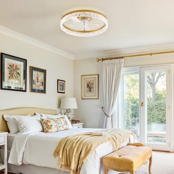 20" Modern Ceiling Fans with Lights and Remote, Dimmable Low Profile Ceiling Fan - Image 14