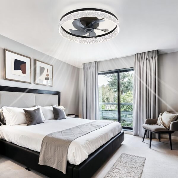 20" Modern Ceiling Fans with Lights and Remote, Dimmable Low Profile Ceiling Fan - Image 21