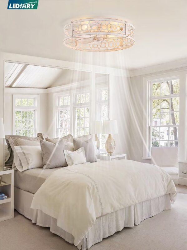 Caged Ceiling Fan with Light and Remote, 16in Small Low Profile Ceiling Fans with Lights - Image 28
