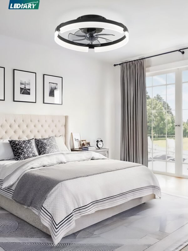 Ceiling Fans with Lights and Remote, 19.7 Inch Low Profile Ceiling Fan, 6 Speeds, Reversible - Image 7