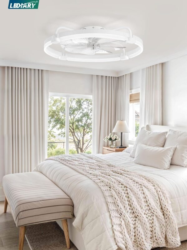 Ceiling Fans with Lights and Remote, 20'' Low Profile Ceiling Fan with Light, 3000-6000K Dimmable Fandelier LED Fan Light - Image 16