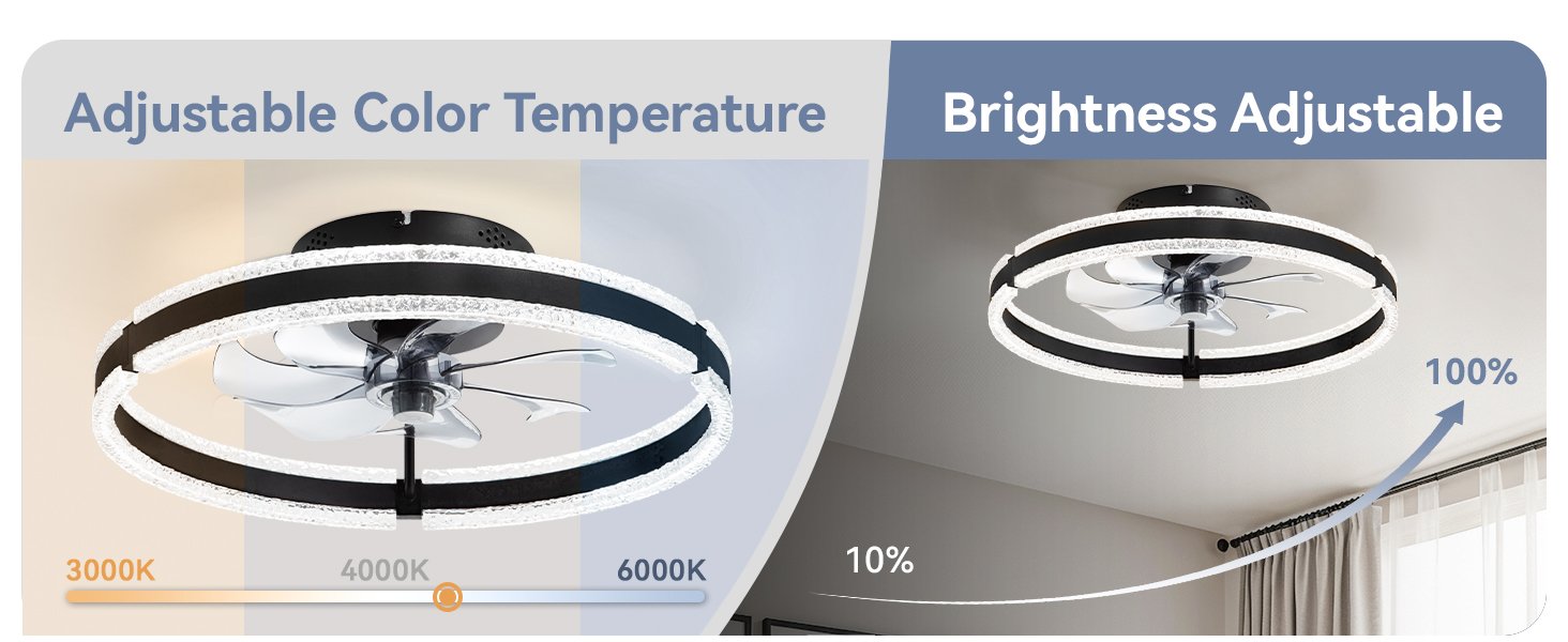 Dimmable ceiling fans with lights