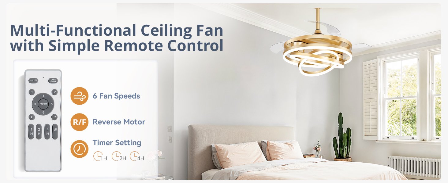 Chandelier Ceiling Fans with Lights and Remote